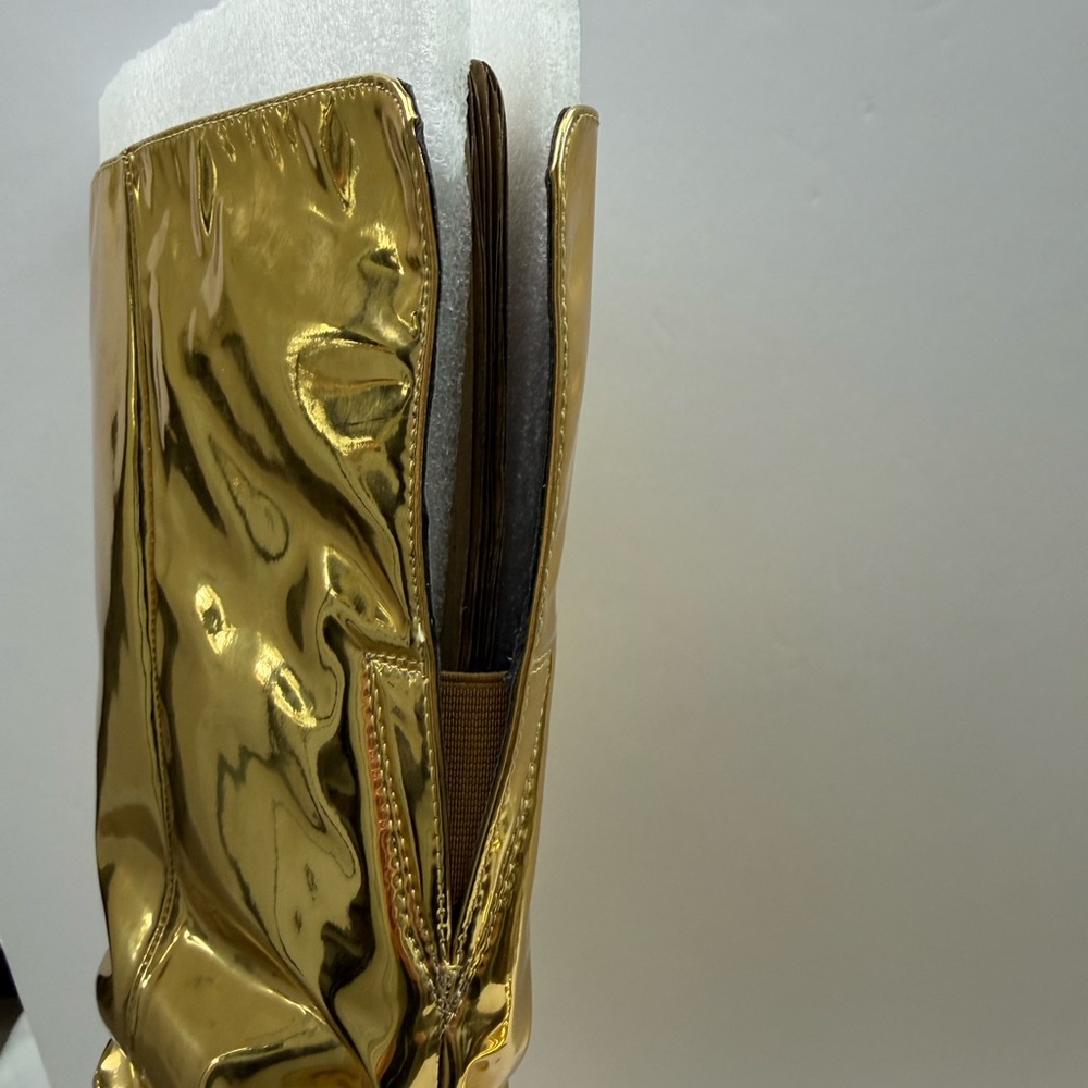 NWT I.N.C. Iyonna Gold Metallic Knee High Stiletto Boots Size 6M Glam Party - Picture 6 of 13